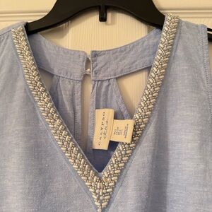 Calypso St. Barth Sky Blue Beaded Top